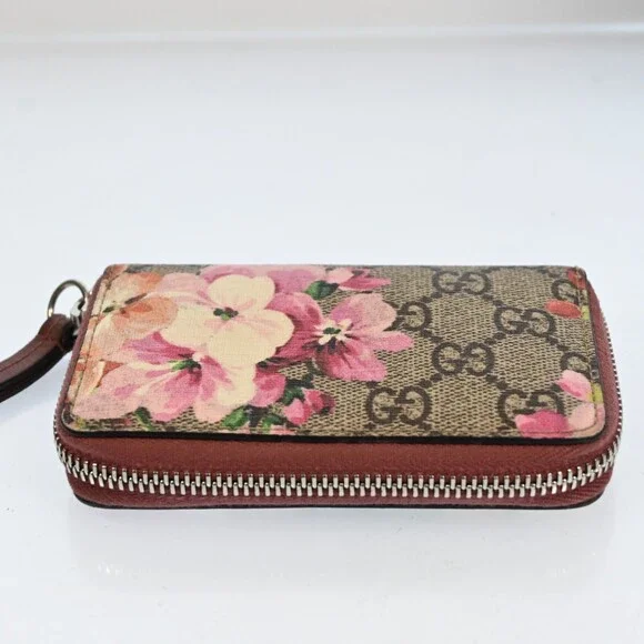 Auth Gucci Blooms Pvc Leather Coin Case #198825G23B
